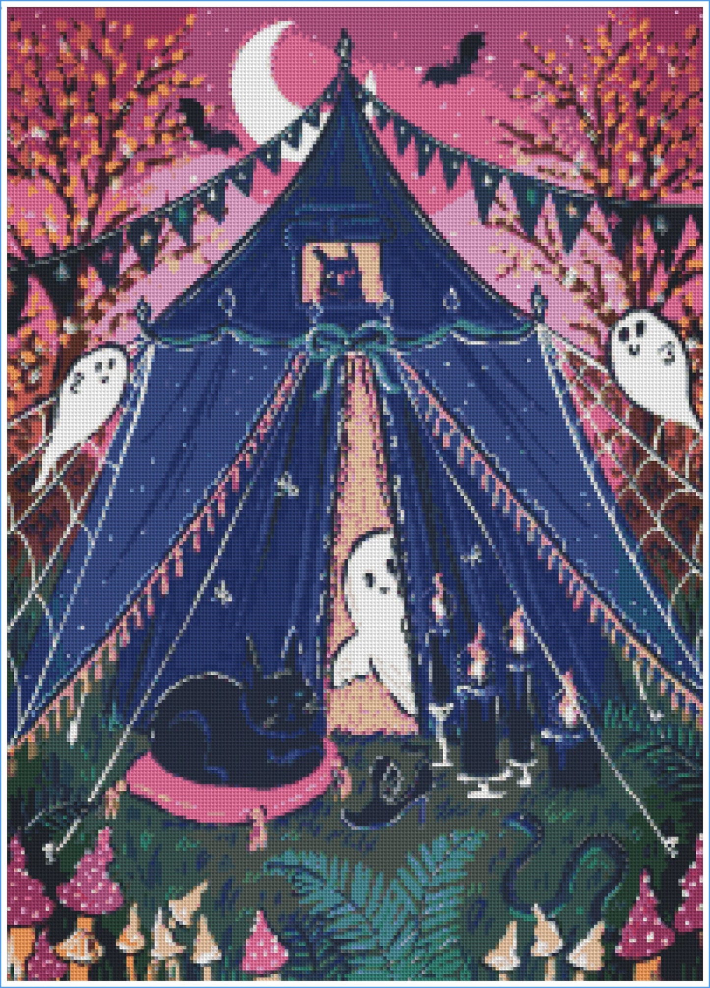 Ghostly Glamping by Hanna Symo- Diamond Art Kit (50x70cm, Square Drill)