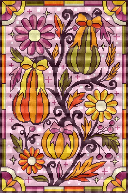 Golden Gourds & Bows by Textile Bakery – Diamond Art Kit (40x60cm) Hand Rendered