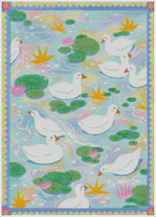 Ducks & Lily Pads by Ziyi Studio- Diamond Art Kit (50x70cm)
