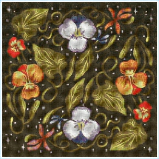 Pansies by Amirah Sheikh- Diamond Art Kit (40x40cm, Round Drill)