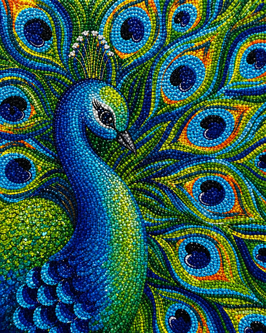 Royal Feather Bloom- Diamond Art Kit (40x50cm, Round Drill)