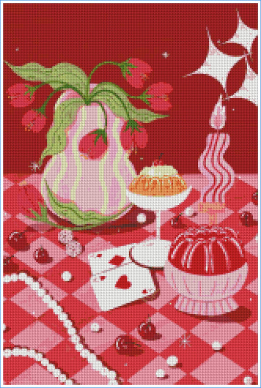 Red Retro Still Life by Ziyi Studio- Diamond Art Kit (40x60cm)