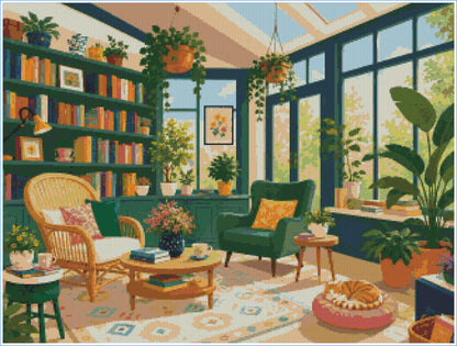 The Garden Library- Diamond Art Kit (80x60cm, Square Drill)