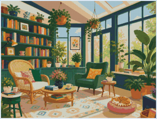 The Garden Library- Diamond Art Kit (80x60cm, Square Drill)