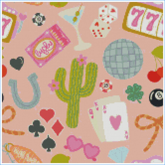 Lucky Pink Casino by Meg Ryan Designs- Diamond Art Kit (40x40cm)