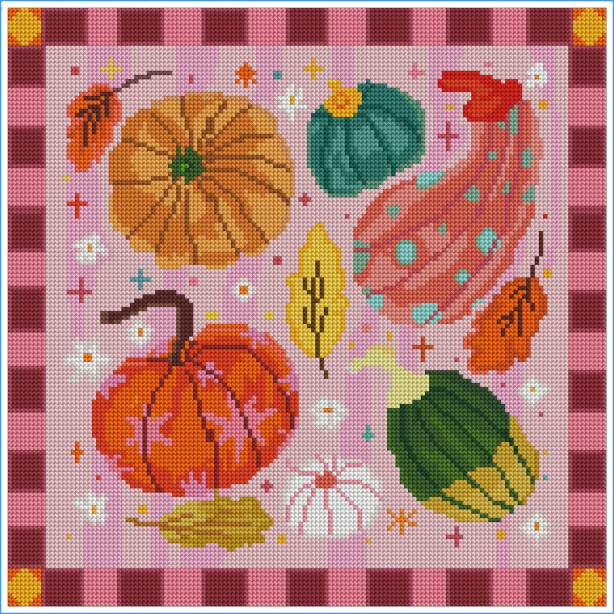 Pumpkin Patchwork by Ziyi Studio- Diamond Art Kit (40x40cm) Hand Rendered
