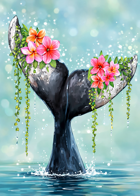 Saltwater Blossoms- Diamond Art Kit (50x70cm, Round Drill)