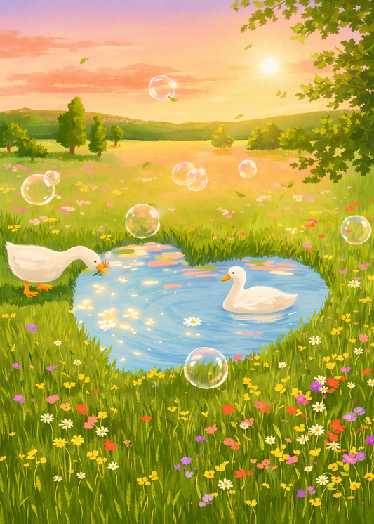 Golden Meadow Pond- Diamond Art Kit (50x70cm, Square Drill)