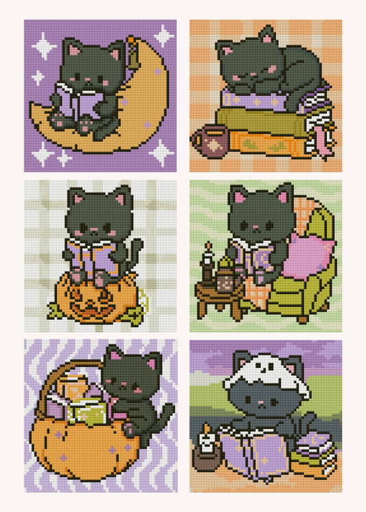 Bookish Black Cat by Blumensdiary – little whimsies Mini Diamond Art Set