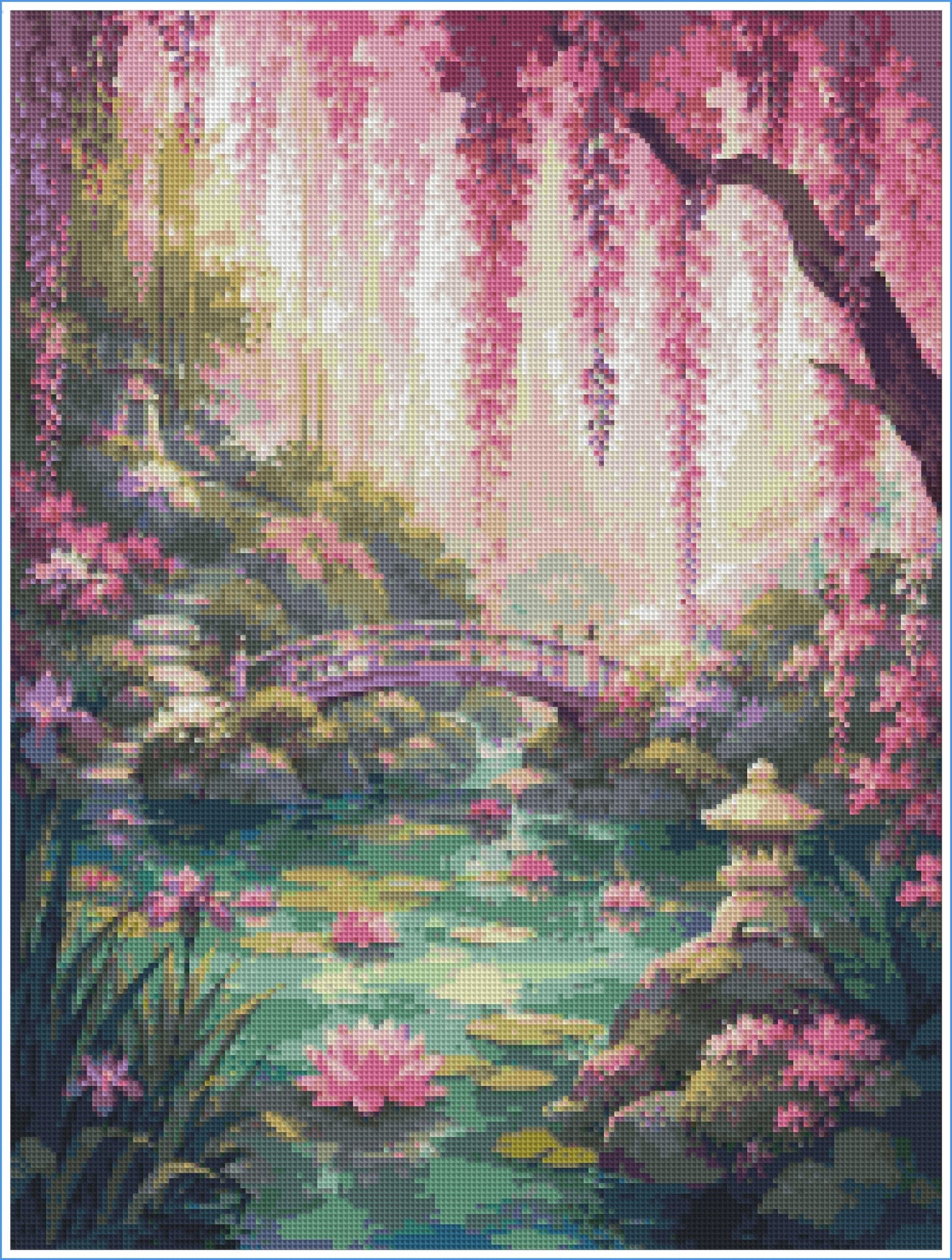 Beneath the Wisteria- Diamond Art Kit (45x60cm, Square Drill)