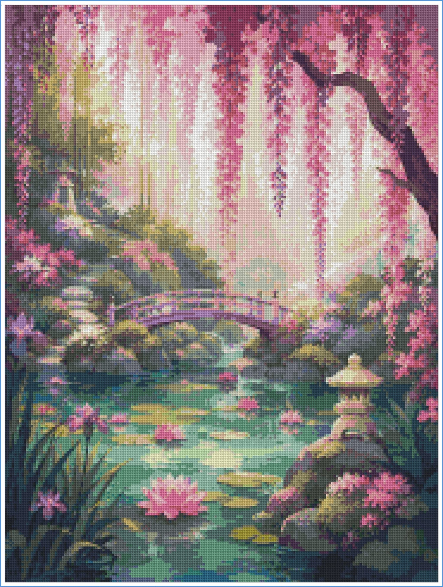 Beneath the Wisteria- Diamond Art Kit (45x60cm, Square Drill)