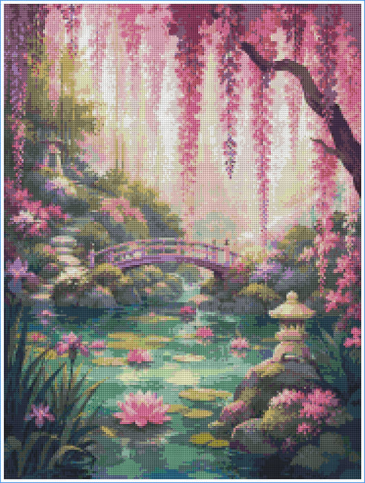 Beneath the Wisteria- Diamond Art Kit (45x60cm, Square Drill)