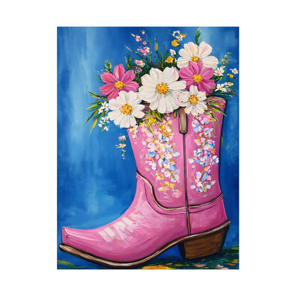 Petals in Pink Leather Watercolor Poster