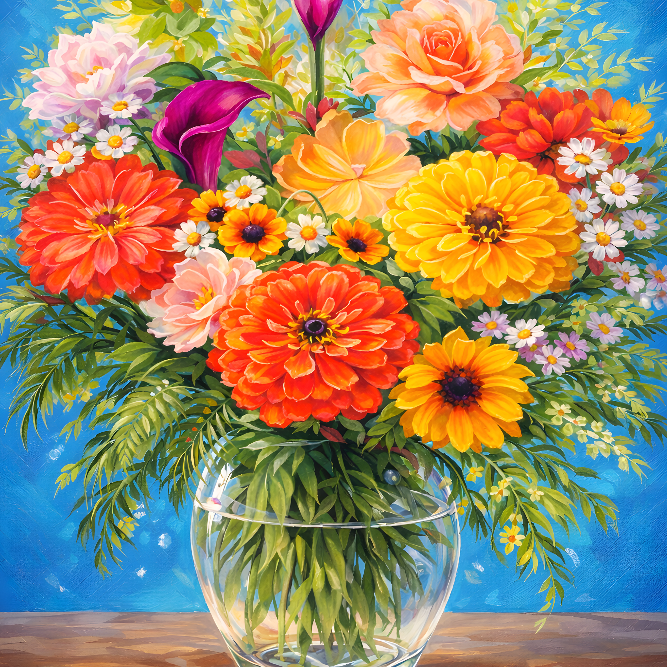 Summer in a Vase- Diamond Art Kit (50x70cm, Square Drill)