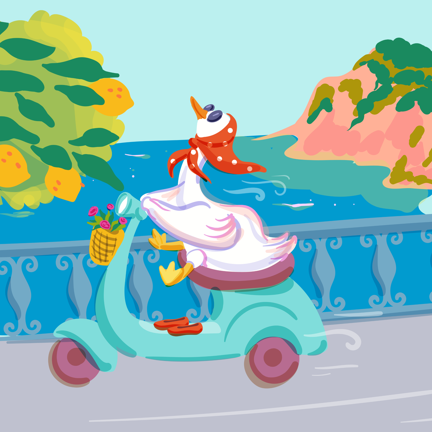 Cruising the Amalfi Coast- Colortickle by Abhinaya- Diamond Art Kit (40x40cm)