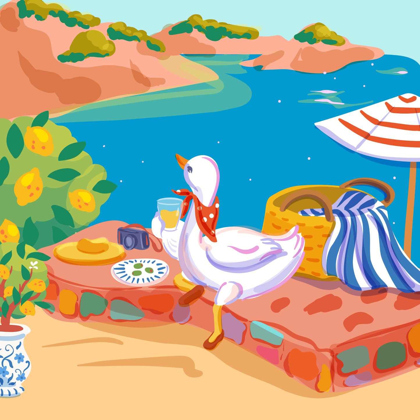 Aperitivo by the Sea- Colortickle by Abhinaya- Diamond Art Kit (40x40cm)