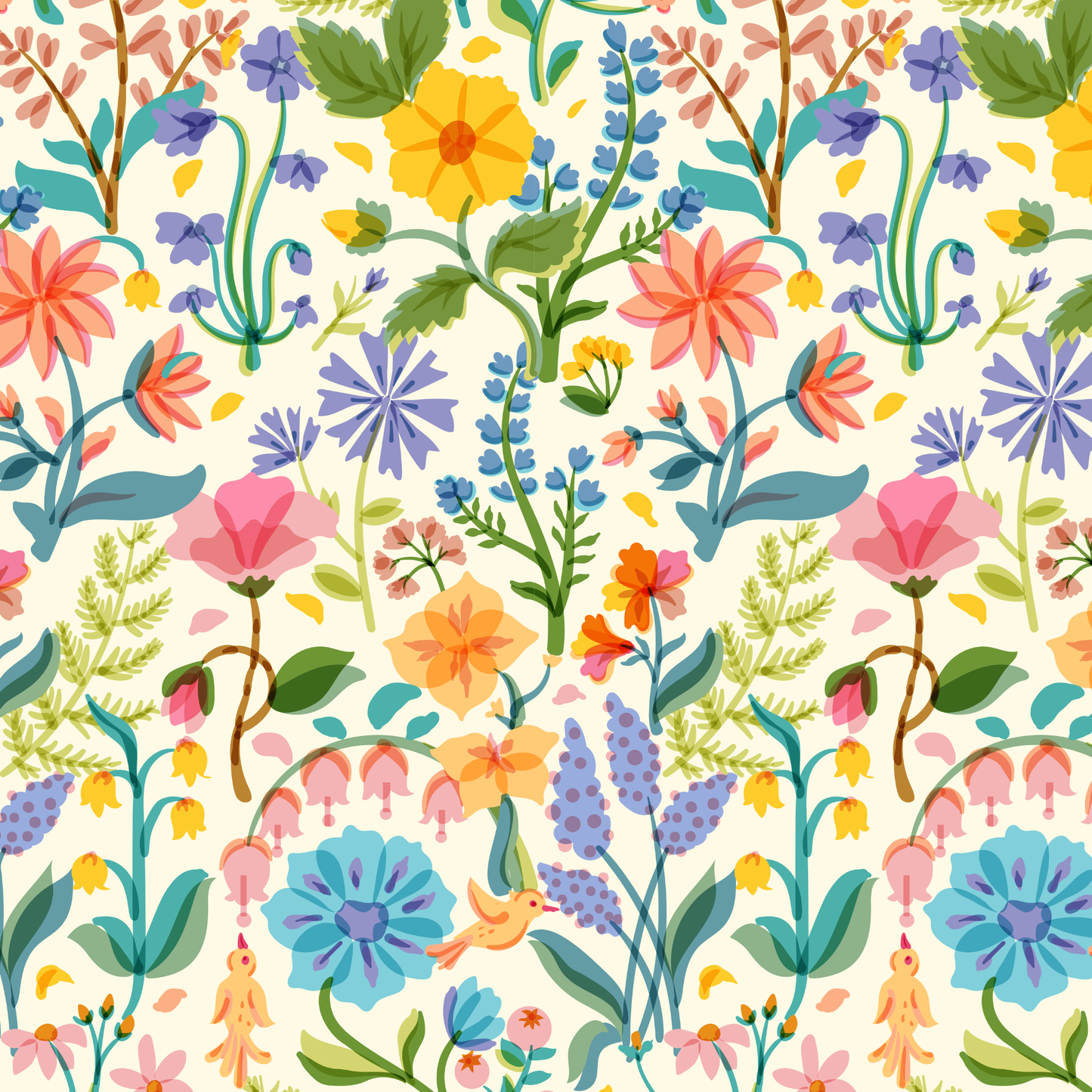 Sunlit Wildflowers- Colortickle by Abhinaya- Diamond Art Kit (40x40cm)