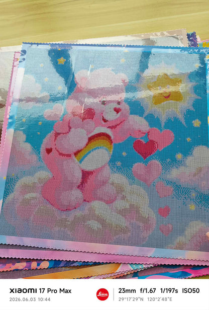 Rainbow Cheer Bear- Diamond Art Kit (50x50cm, Square Drill)
