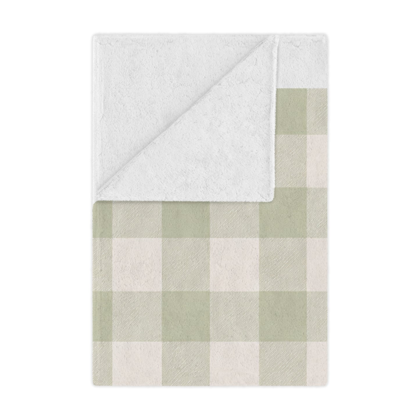 Sage Gingham Check Minky Blanket