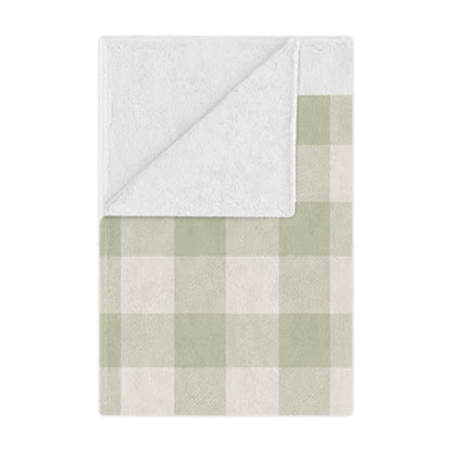 Sage Gingham Check Minky Blanket