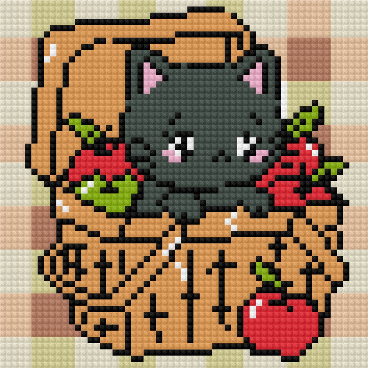 Apple Picking Kitty by Blumensdiary – little whimsies Mini Diamond Art Set