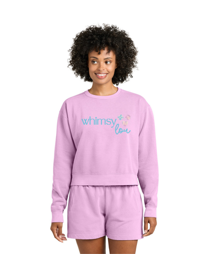 Whimsy Lou Mid-Length Crewneck — Perfect Crop Comfort Colors Crewneck