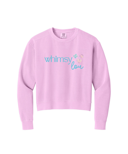 Whimsy Lou Mid-Length Crewneck — Perfect Crop Comfort Colors Crewneck