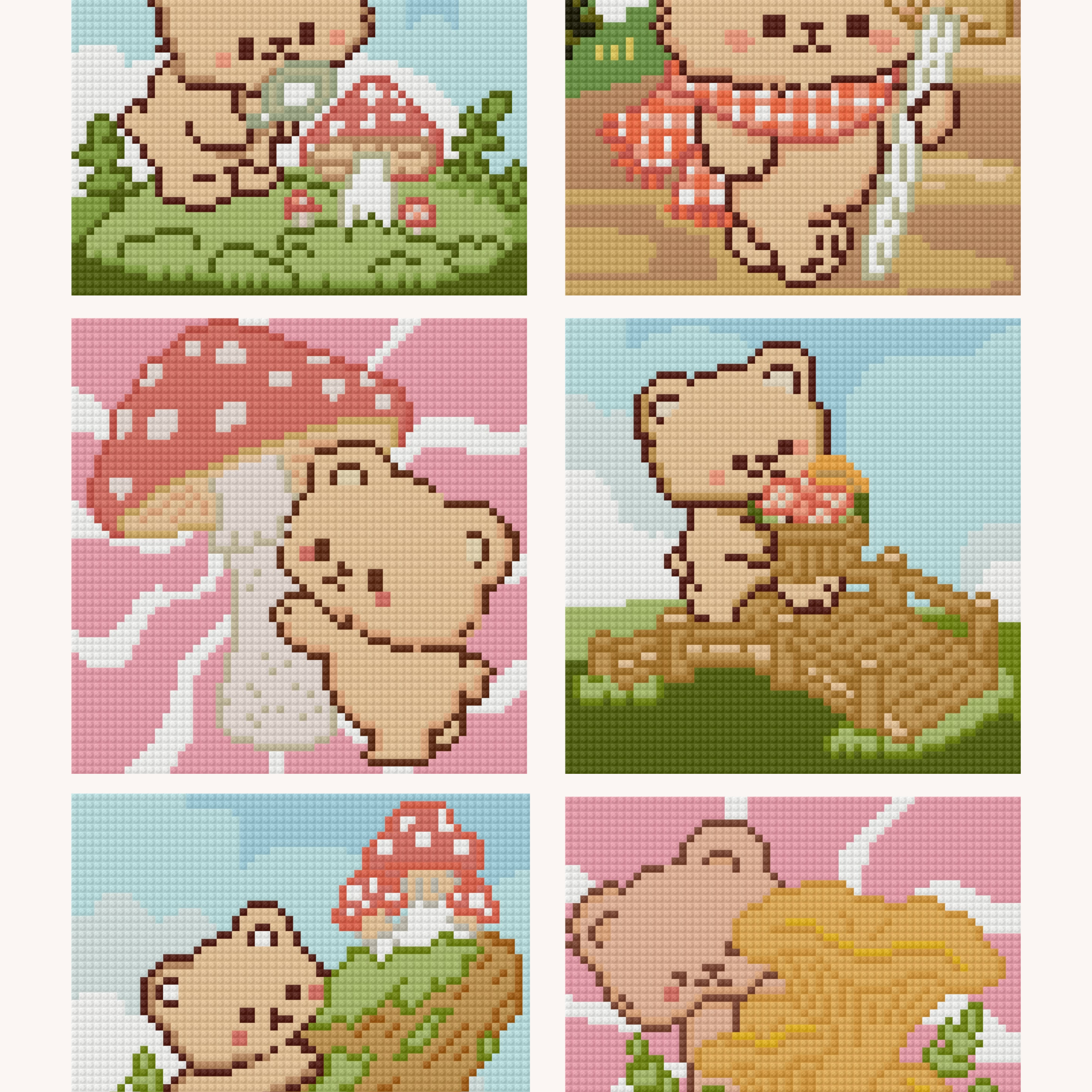 Mushroom Meadow Forager by Blumensdiary – little whimsies Mini Diamond Art Set