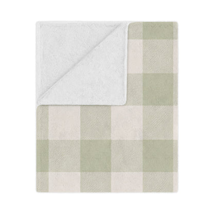 Sage Gingham Check Minky Blanket