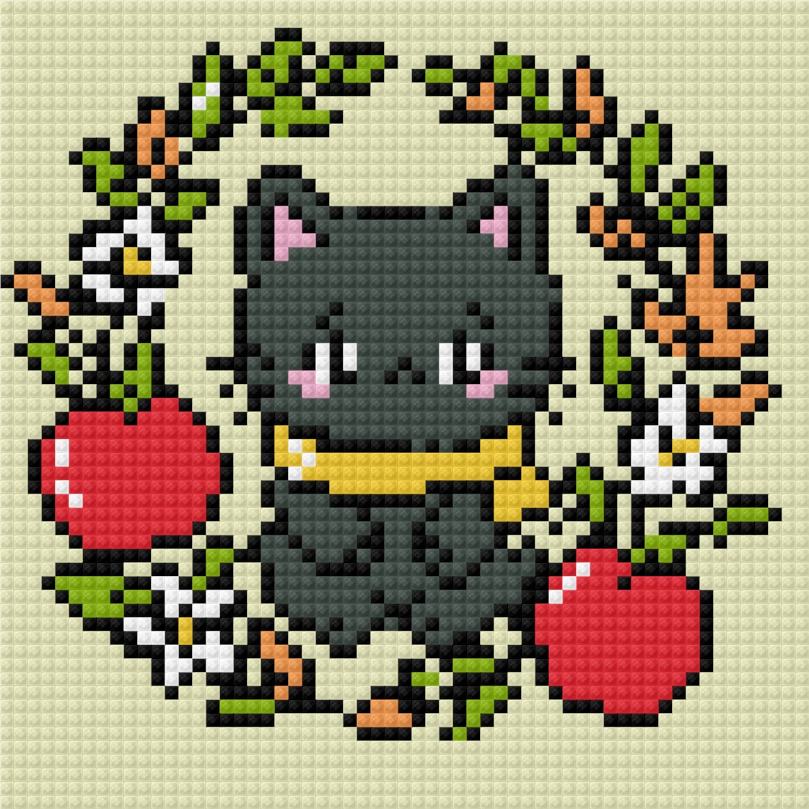 Apple Picking Kitty by Blumensdiary – little whimsies Mini Diamond Art Set