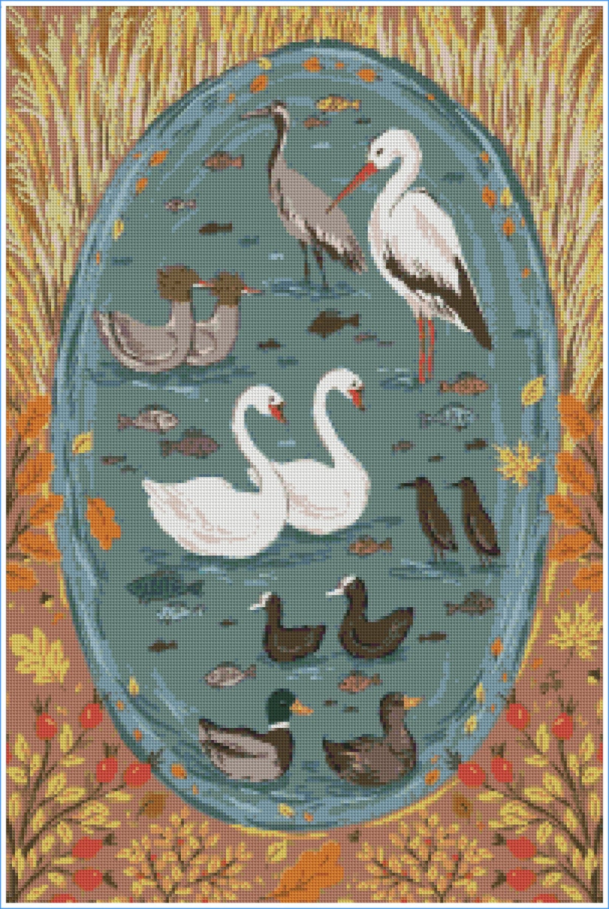 Autumn Pond Birds by Hanna Symo- Diamond Art Kit (50x75cm)