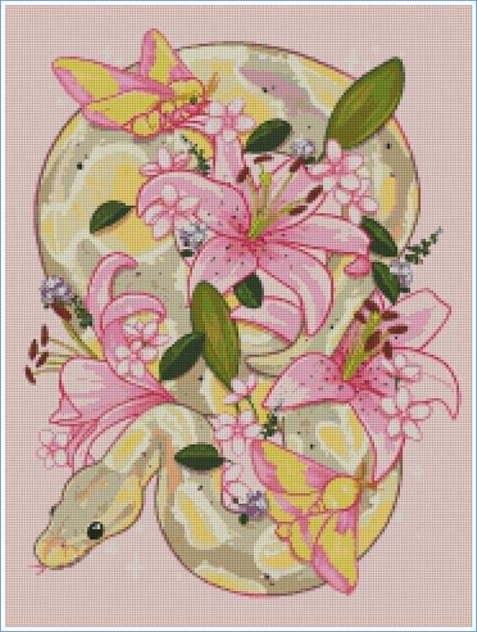 Lily Moon Ball Python by Angelxbeans- Diamond Art Kit (45x60cm, Square Drill)