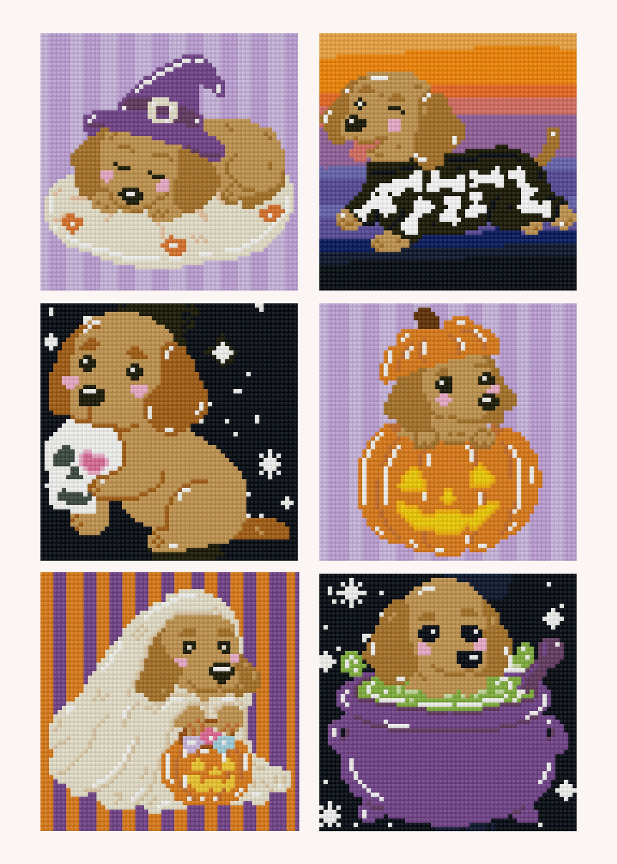Dachshund After Dark by Lichichu – little whimsies Mini Diamond Art Set