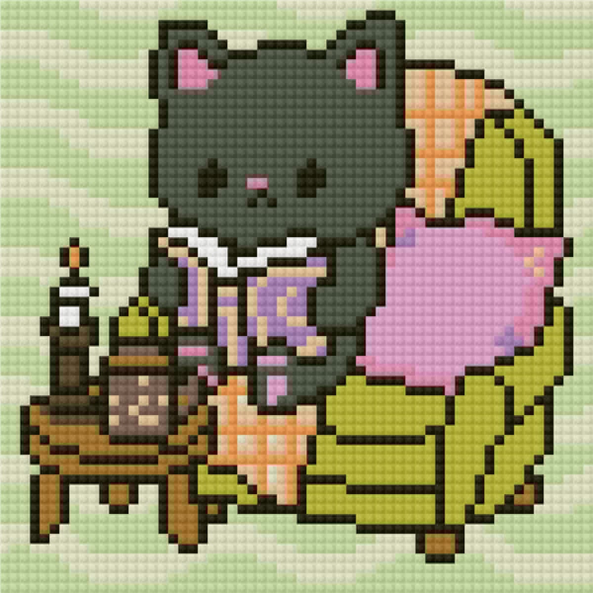 Bookish Black Cat by Blumensdiary – little whimsies Mini Diamond Art Set