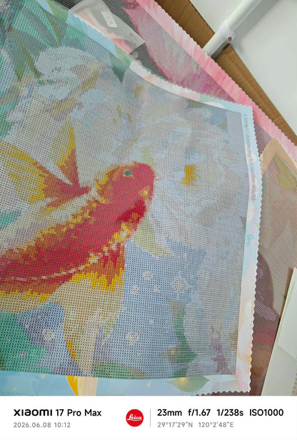 Shimmering Koi Garden- Diamond Art Kit (40x50cm, 100% Whimsy Dust Square Drill)