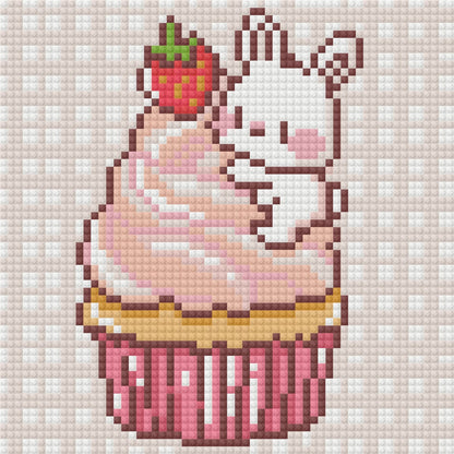 Strawberry Sugar Bunny by Blumensdiary – little whimsies Mini Diamond Art Set