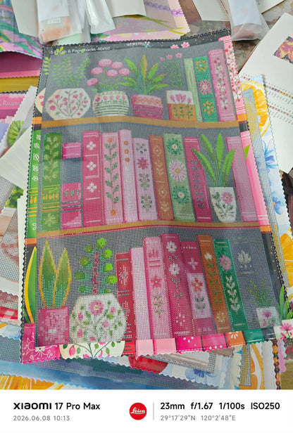 Petals & Paperbacks- Diamond Art Kit (40x60cm, Round Drill)