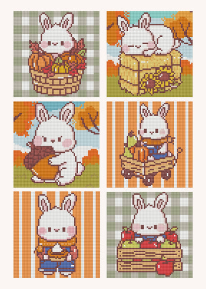 Bunny's Cozy Harvest by Blumensdiary – little whimsies Mini Diamond Art Set