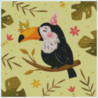 Toucan Celebration by Ellie Ohnora – Diamond Art Kit (40x40cm)
