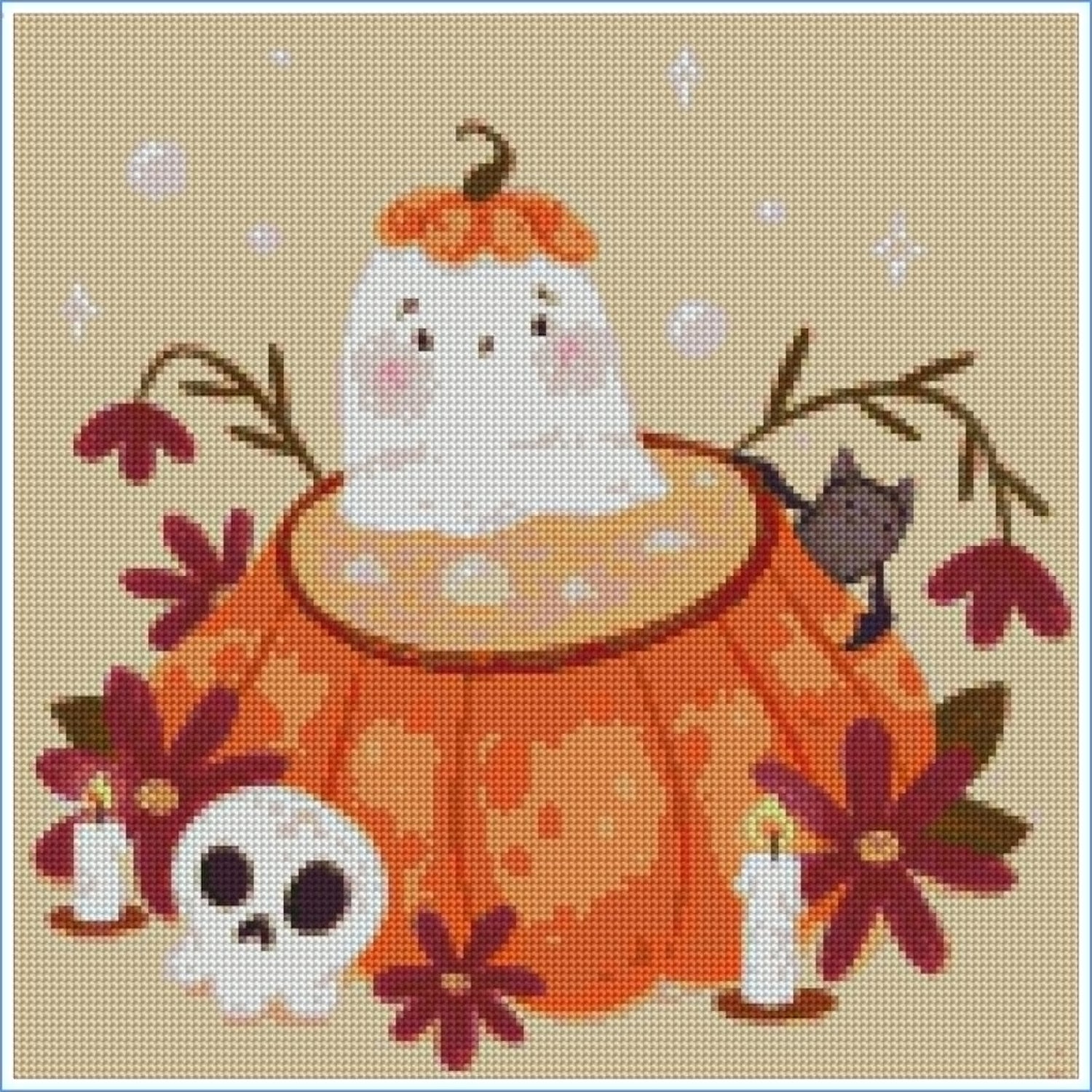 Pumpkin Spa Day by Ellie Ohnora – Diamond Art Kit (40x40cm)