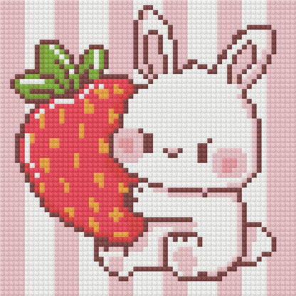 Strawberry Sugar Bunny by Blumensdiary – little whimsies Mini Diamond Art Set