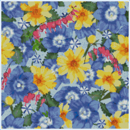 Blue Bellflower by Wickie Rowland- Diamond Art Kit (50x50cm, Round Drill)