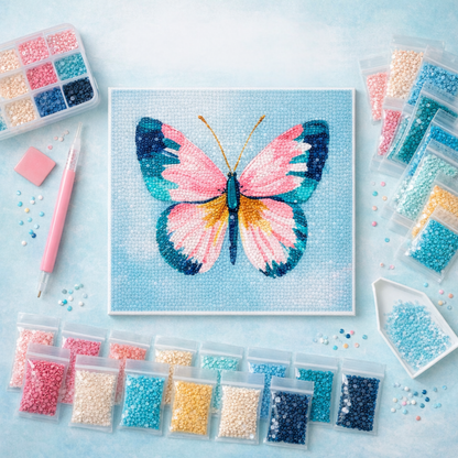 Blushwing Serenity- Diamond Art Kit (40x40cm, Round Drill)