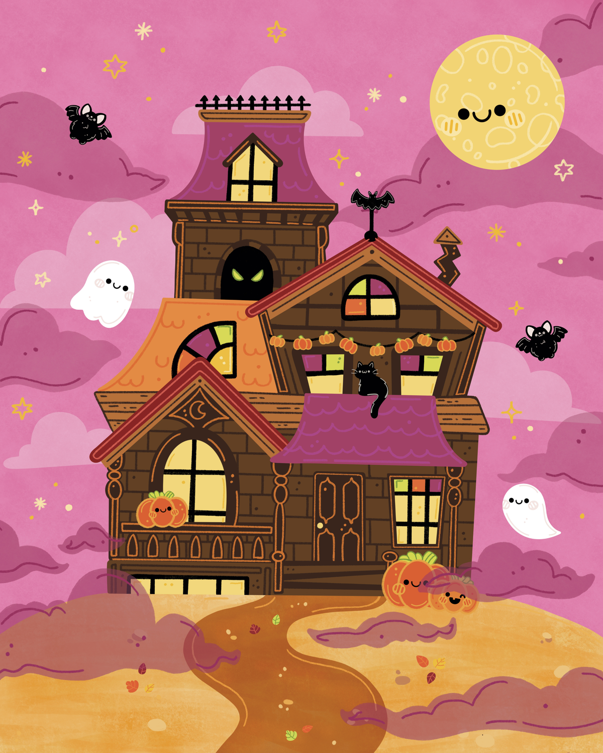 Ghostly Manor by Siselie Studio- Diamond Art Kit (40x50cm Square Drill) Hand Rendered
