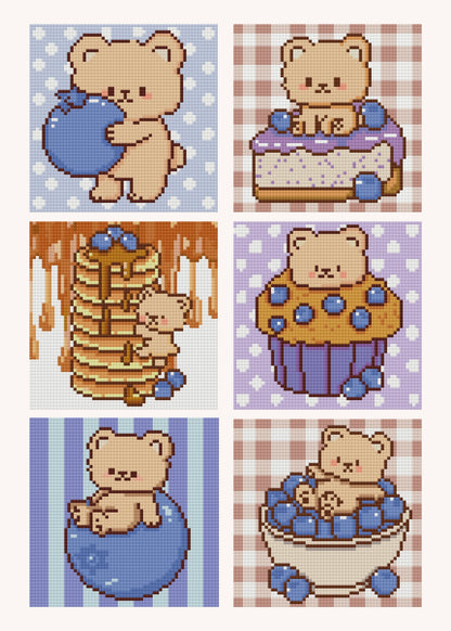 Blueberry Bear by Blumensdiary – little whimsies Mini Diamond Art Set