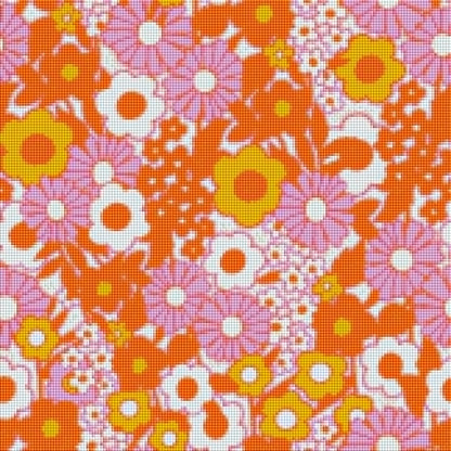 Groovy Flowers by Textile Bakery – Diamond Art Kit (40x40cm, Square Drill)