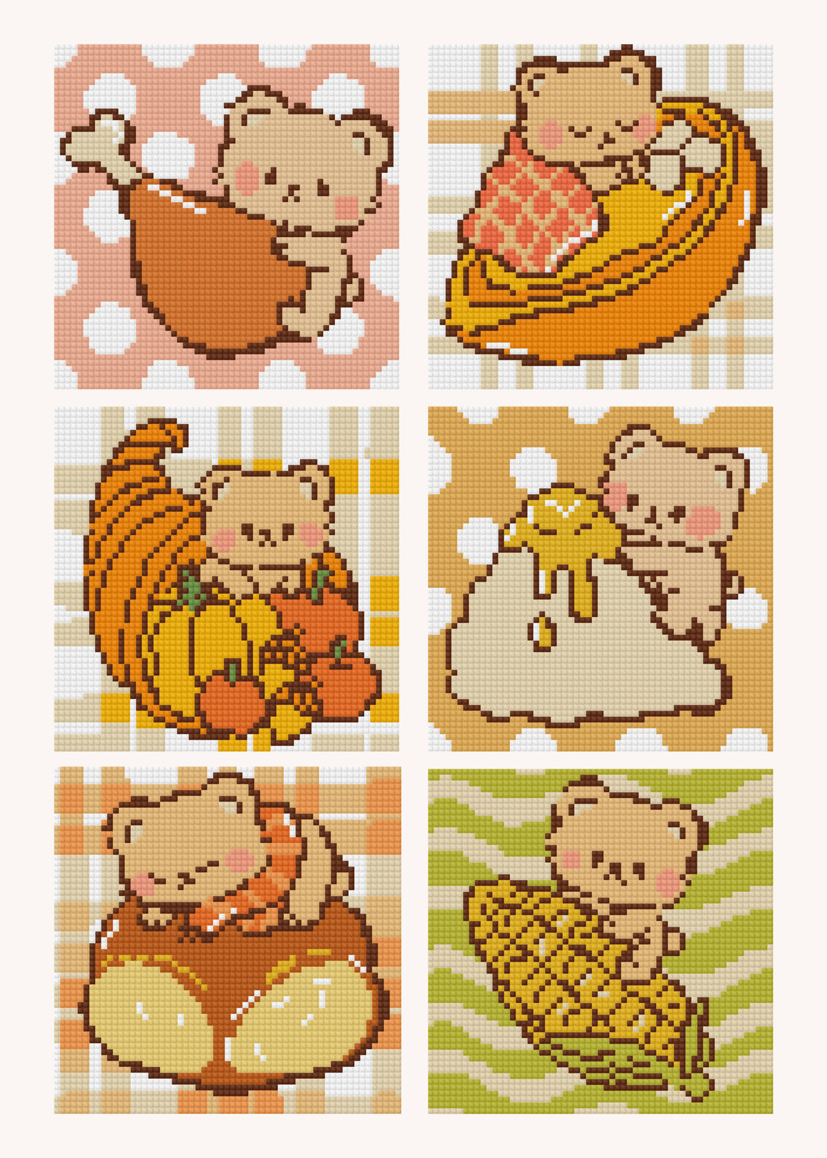 Teddy's Thanksgiving Feast by Blumensdiary – little whimsies Mini Diamond Art Set
