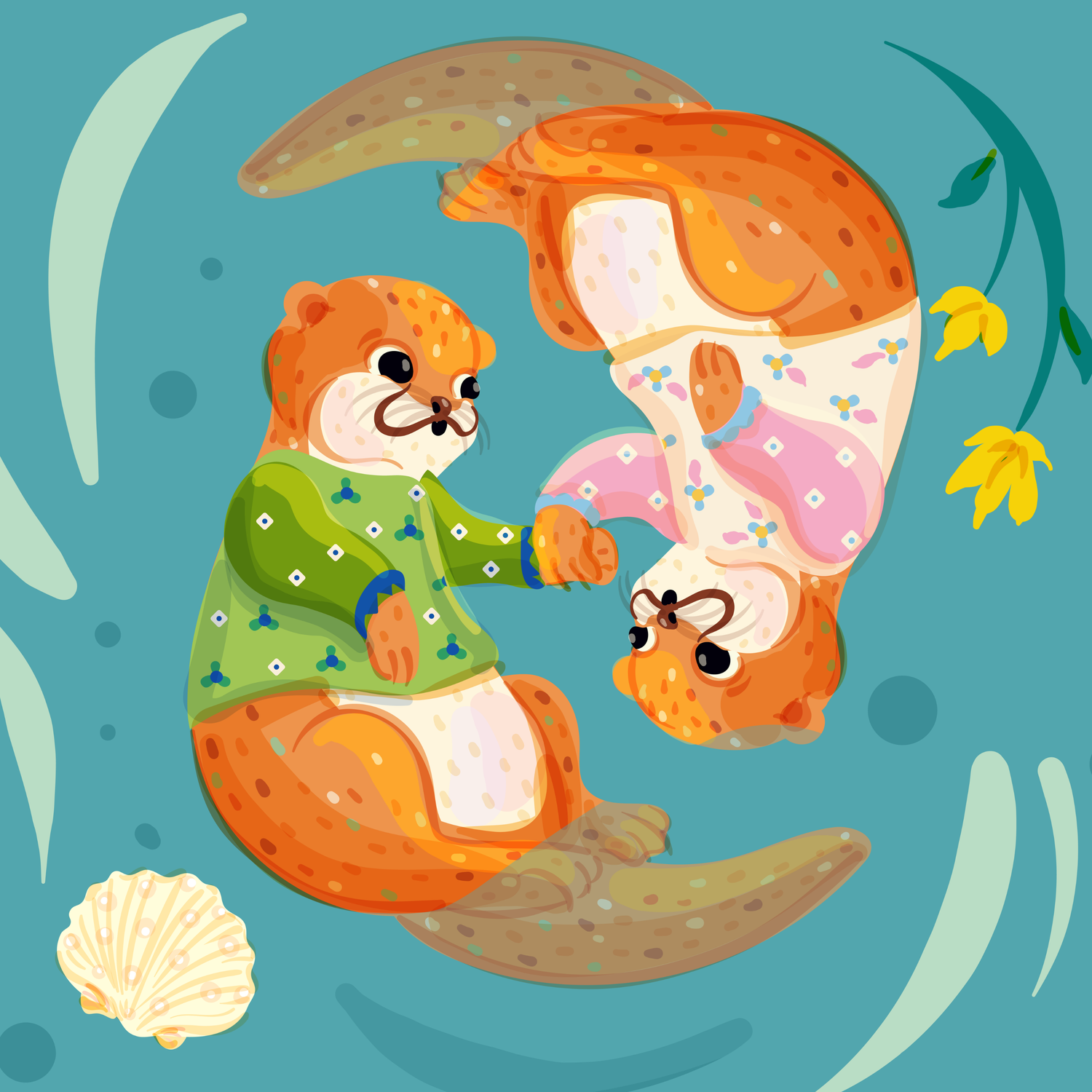 Otter Shenanigans — Colortickle by Abhinaya - Diamond Art Kit (40x40cm)