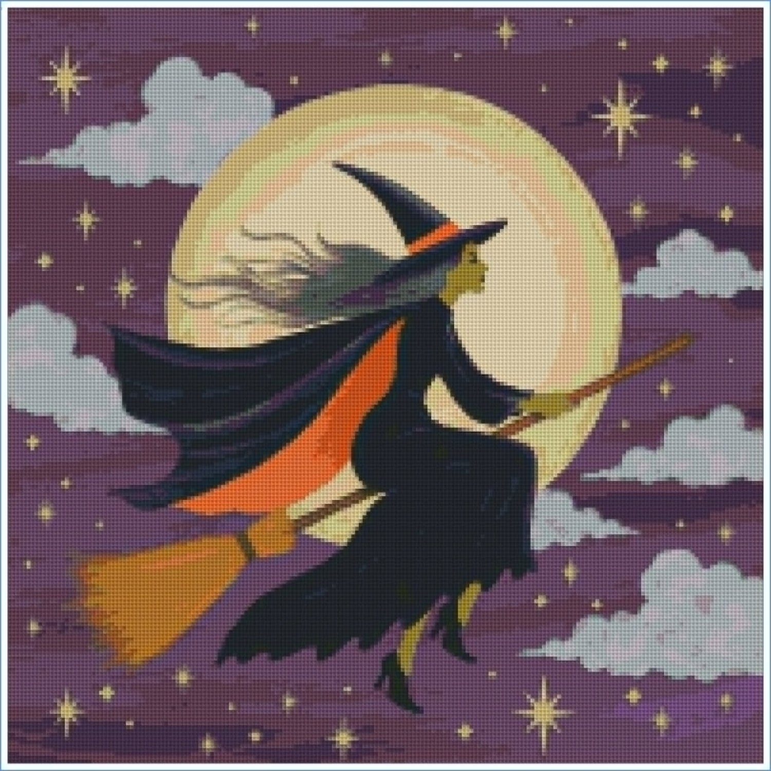 Midnight Witch by Lisa D Art Designs – Diamond Art Kit (50x50cm, Square Drill)