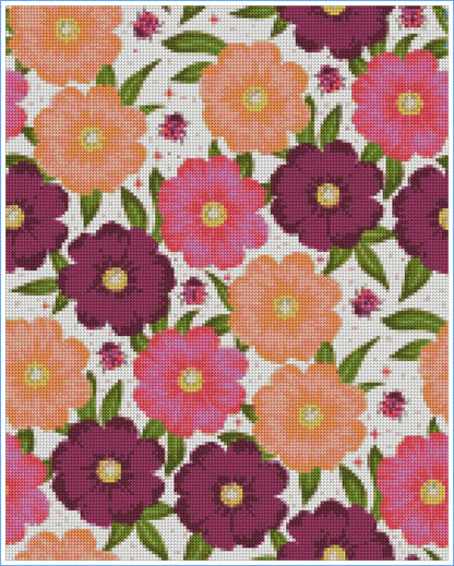 Lucky Ladybugs & Cosmos by Jess Jay Design- Diamond Art Kit (40x50cm, Round Drill)